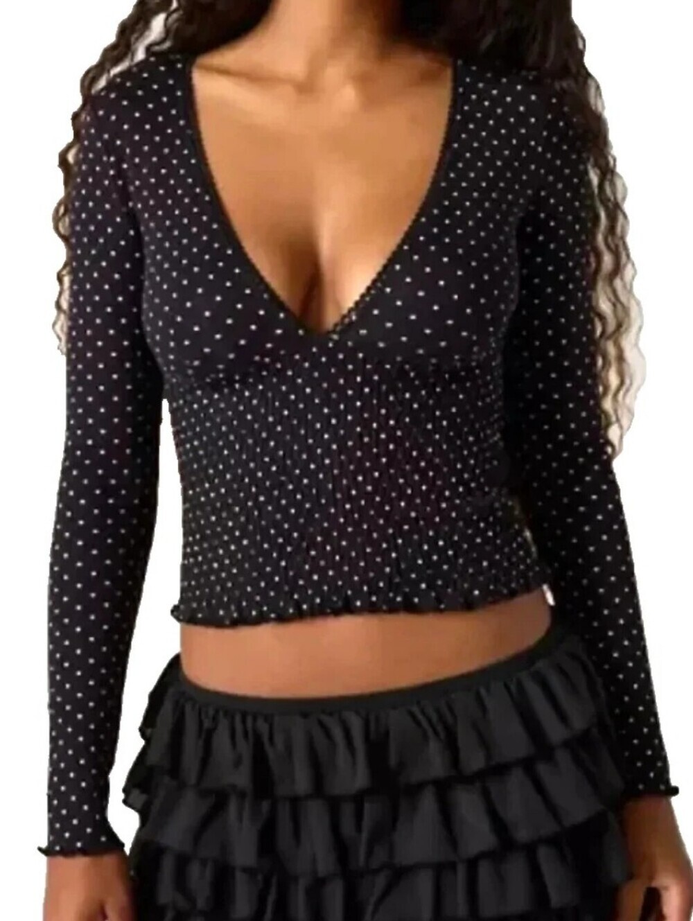 Kimchi Blue Only You Smocked Polka Dot Top